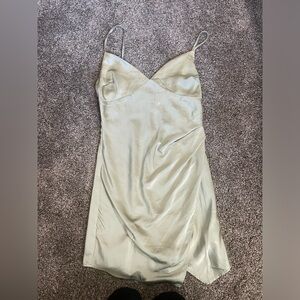 Altard state green satin dress, never worn has tags still, women’s size medium